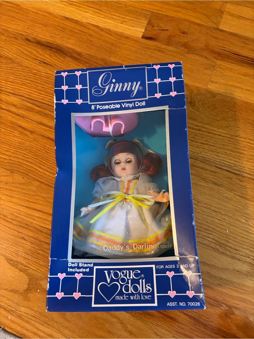 Ginny 8" Poseable Vinyl Doll in White Dress with Yellow Ribbon by